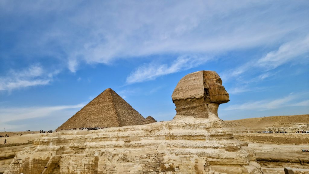 Pyramids and sphinx in Cairo
