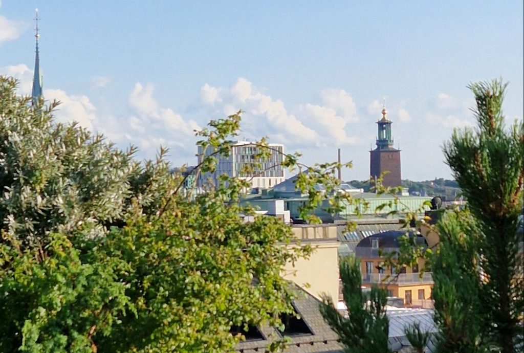 View from roof top bar in Stockholm.