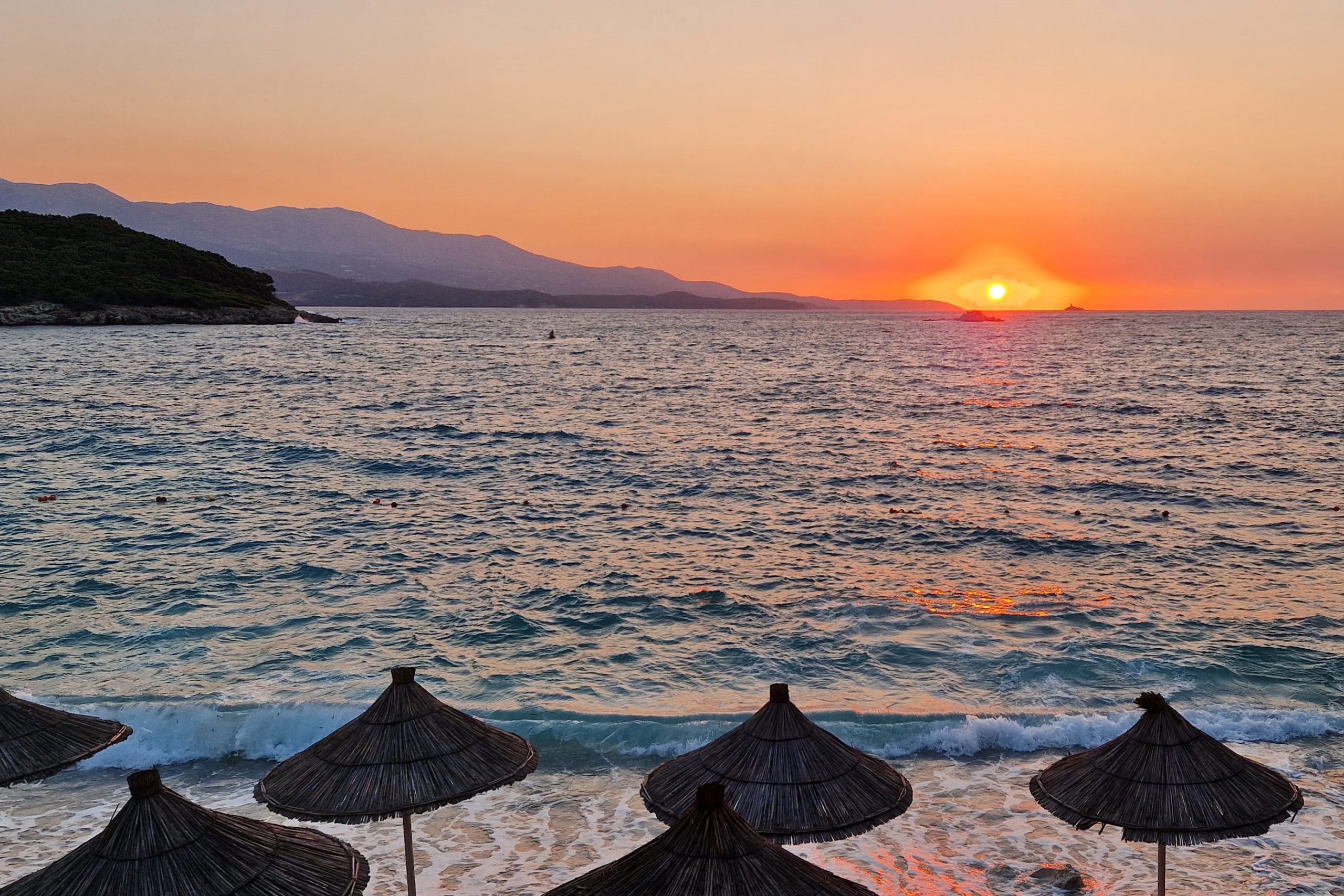 Sunset in Ksamil in albania