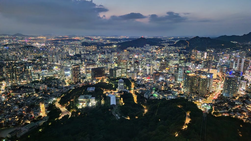Seoul skyline at night in Korea
